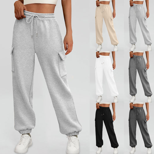 Women&#39;s Sweatpants Fleece Lined Baggy Athletic Jogger Trousers With Pockets 
