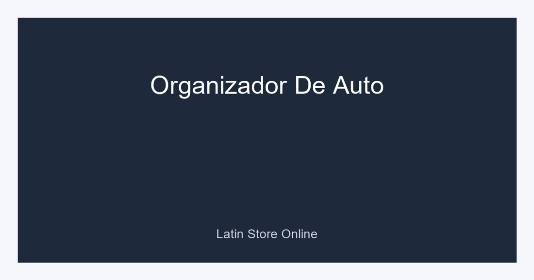Organizador De Auto